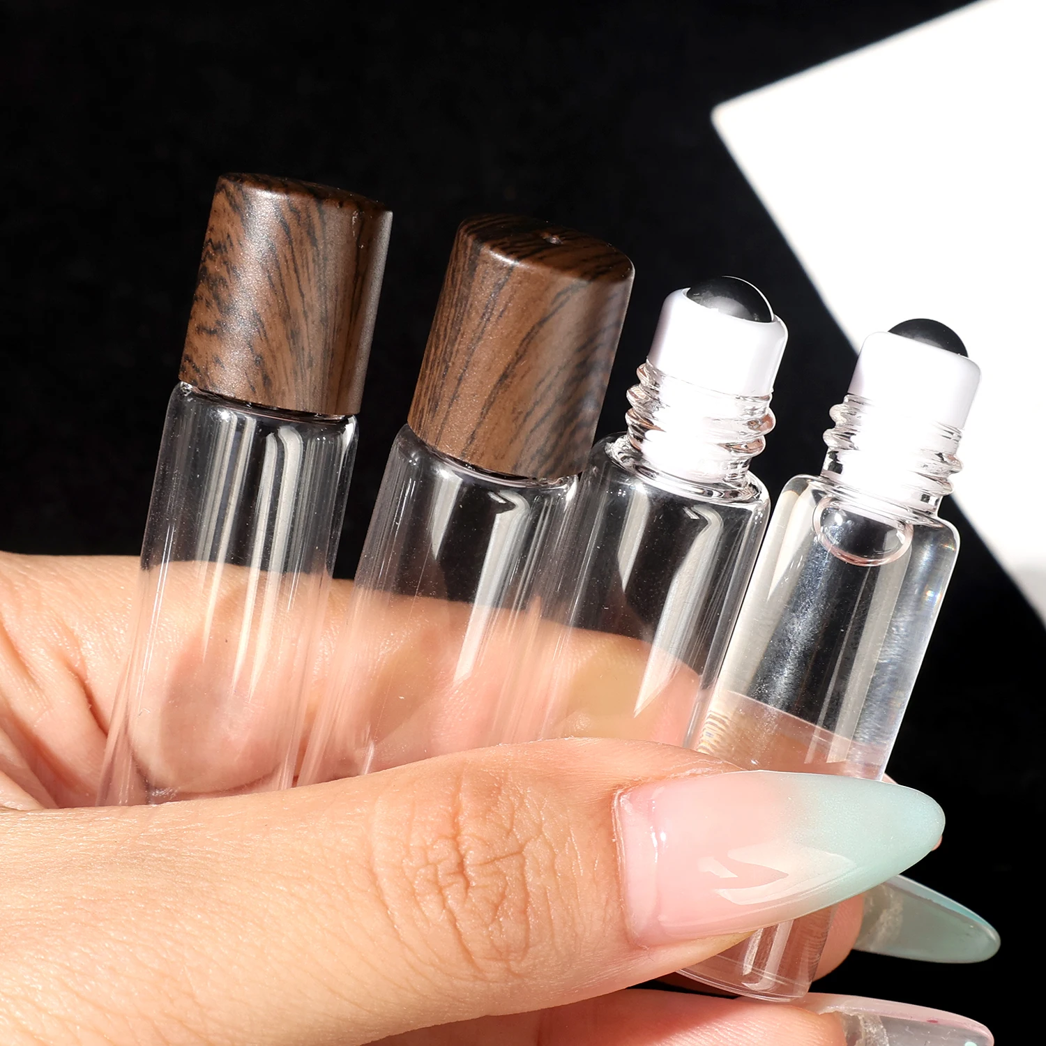 Glass Essential Oil Roller Bottles Refillable Cosmetic Containers