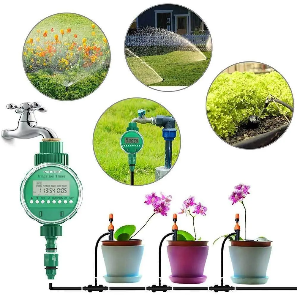 

Home Garden Electronic LCD Water Proof Automatic Watering Timer Lawn Sprinklers Irrigation Controller Plant Watering