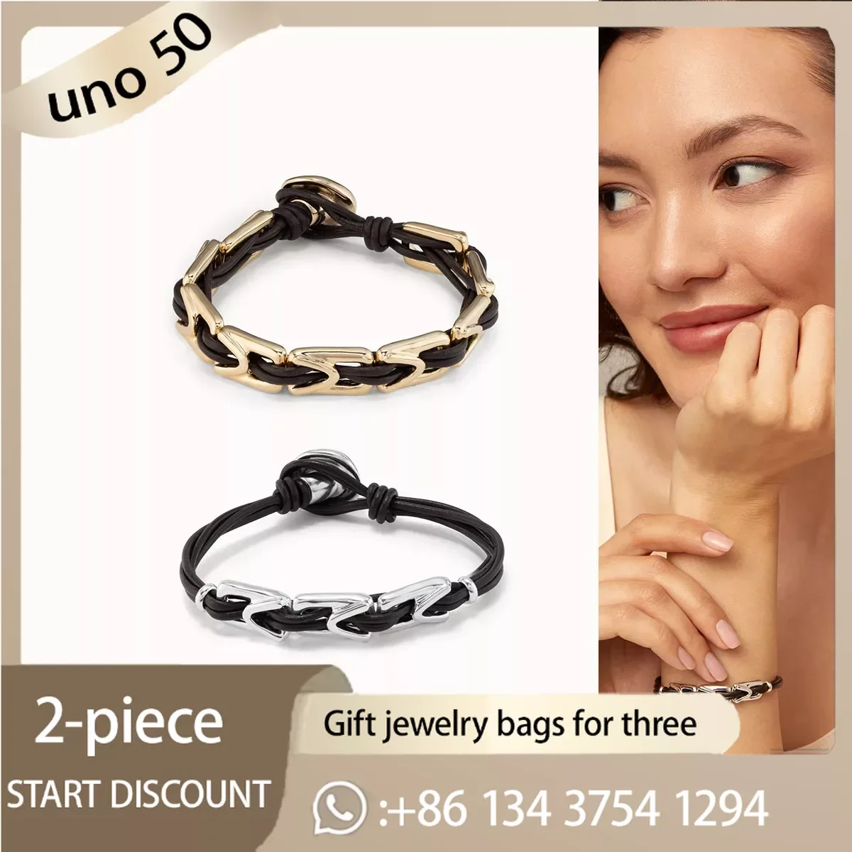 

2024 UNO DE 50 популярный 925 женский серебряный браслет из веревки изысканные ювелирные изделия