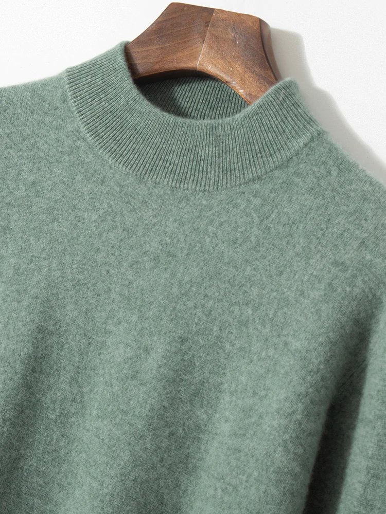 LHZSYY Men's 100% Cashmere Pullover Half Turtleneck Sweater Autumn and  Winter Warm Solid Color Knit Sweater Business Casual Top - AliExpress