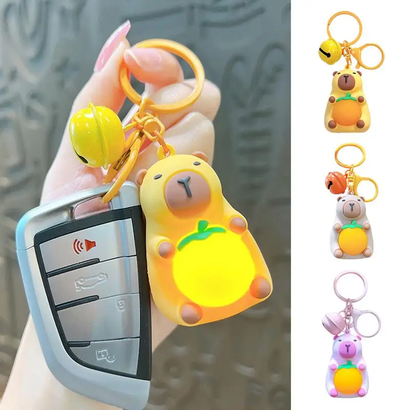 

Cute Capybara Keychain Cute Bag Pendant Capybara Key-ring Bag Pendant Capybara Night Light Key Rings Animal Key Chain For Bags