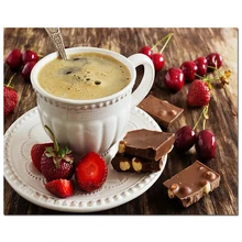 

Diy Cross Stitch Mosaic Diamond Chocolate Coffee Pattern Full Set 5D Square/round Full Drill Rhinestone Embroidery Cafe Kitchen