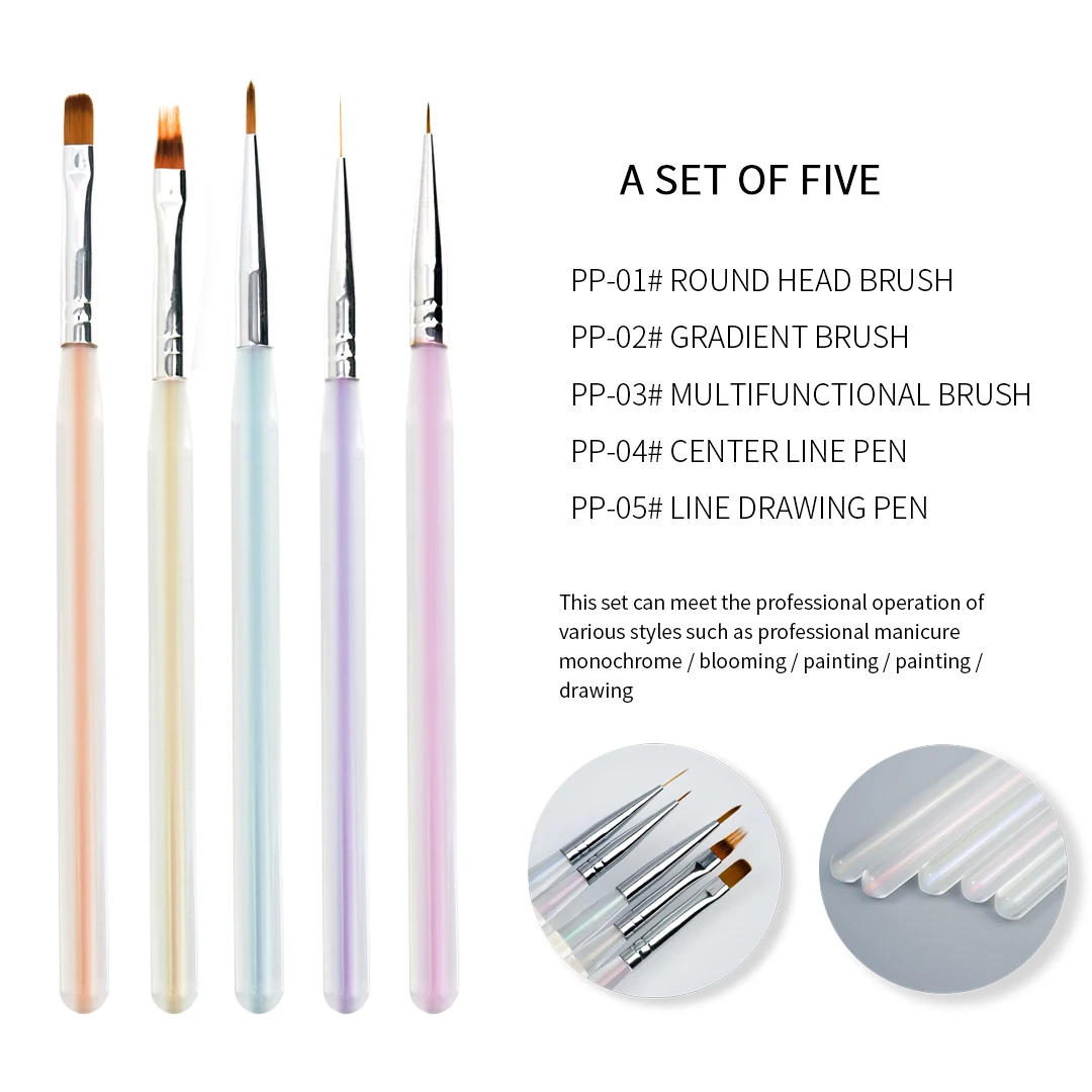 

Aurora Nail Art Brushes Pen Acrylic Drawing Liner Hooking Flower Brush Rhinestone Crystal UV Gel Painting Manicure Tools
