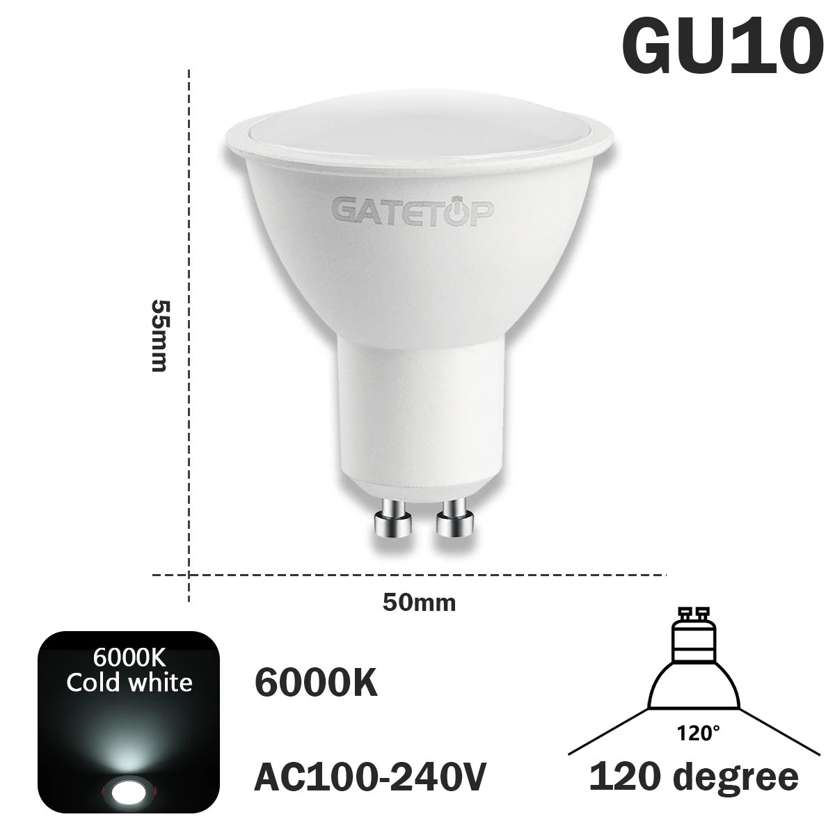 9W 120D 6000K