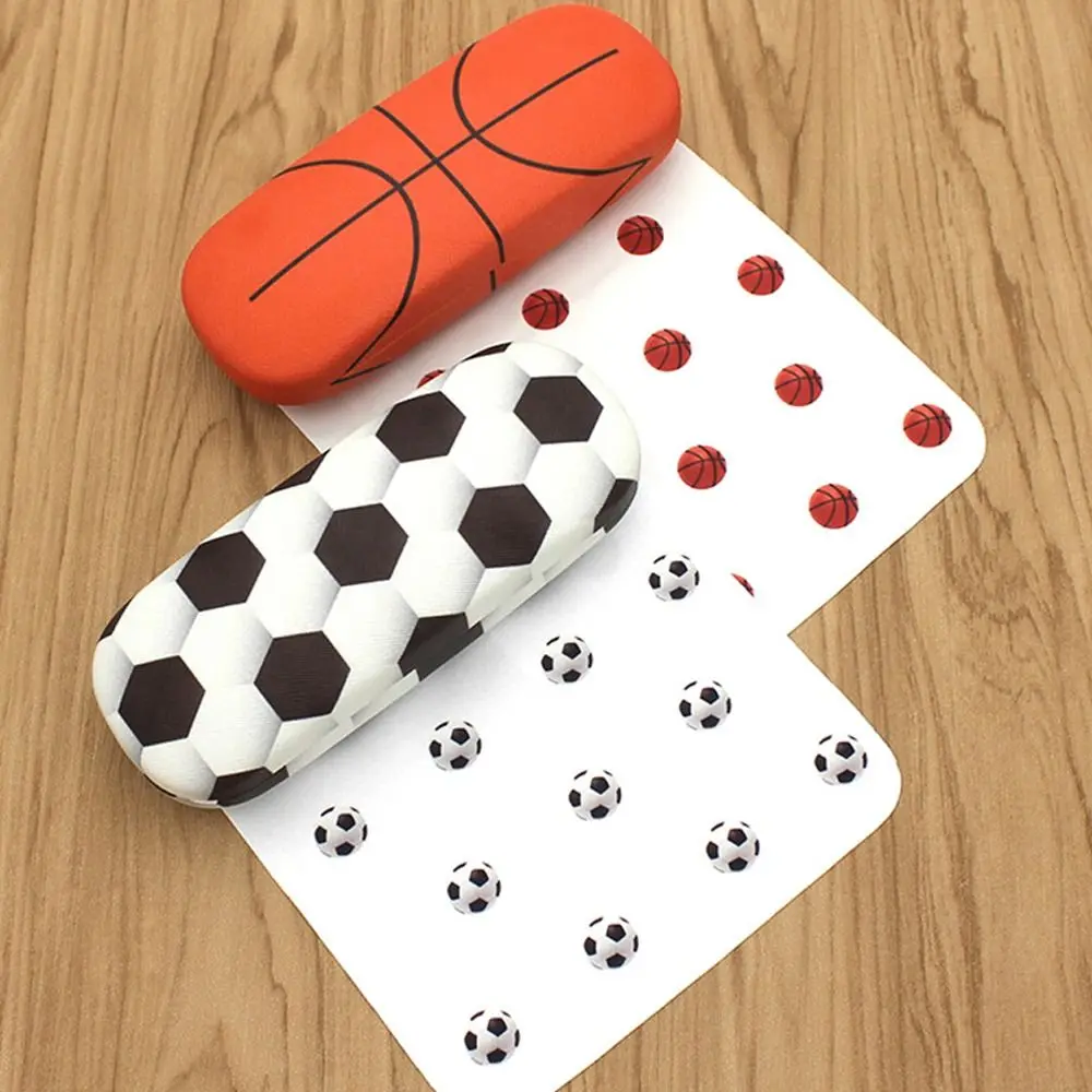 

Anti Pressure Glasses Box Metal Basketball Football Pattern Sunglasses Storage Box With Glass Cloth Spectacle Case Women