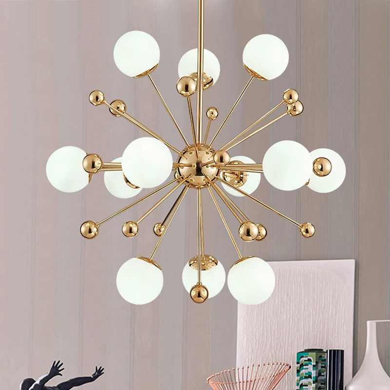 

Vintage Gold Round Bubble LED pendant Lamp Lighting Fixture Modern Lustre Pendant lights for dining room G4 bulb glass pendant