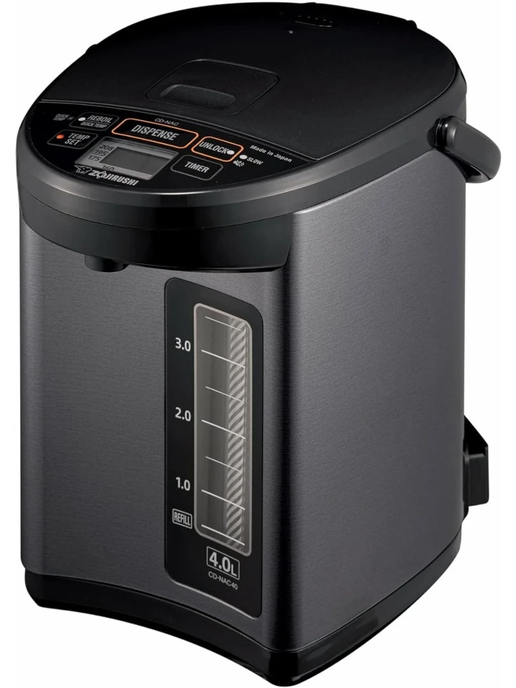 Water Boiler &Warmer, 4.0 Liter, Metallic Black, with Swivel Base, One-touch Electric Dispensing System, Electric Heating Bottle