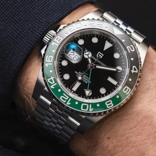 PAGANI 디자인 PD-1662 럭셔리 GMT 남성 기계 손목 시계 사파이어 유리 스테인레스 스틸 100M 방수 자동 시계 2