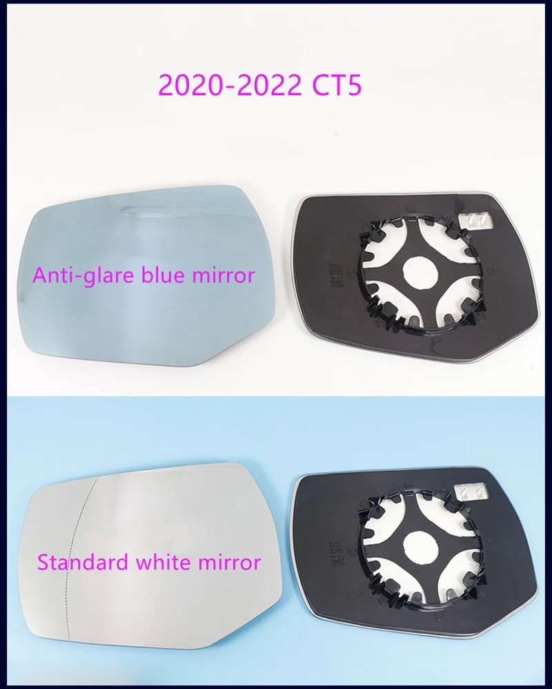 

Sideview Rear Mirror Lens Customize for Cadillac CT5 2020 2021 2022 White mirror Blue Glass With Heating Turn Signal