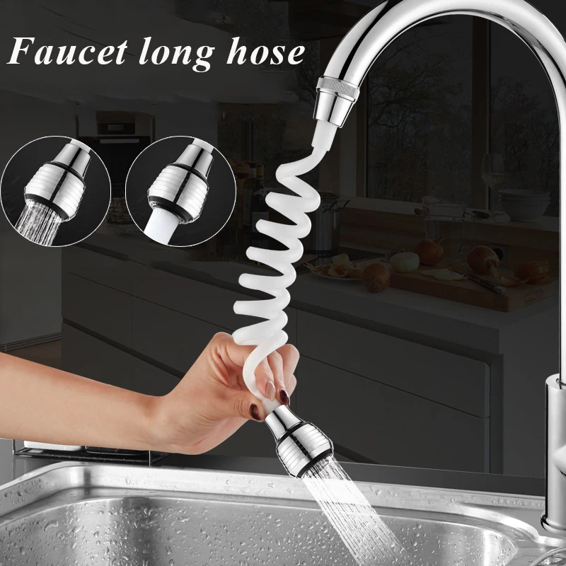 Long Hose Faucet Extender Nozzle Flexible Water Saving Tap Adapter Sink
