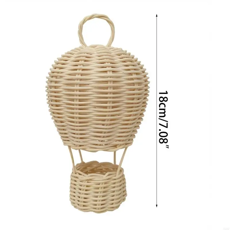 55KF Rattan Hot Air Balloon Hand Woven Charm for Creative Pendant Ornament for Indoor Outdoor Garden Yard Decor 6