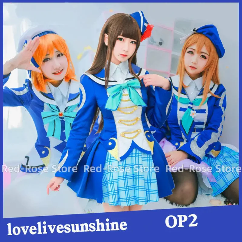

Женский костюм для косплея Love Live Sunshine Aqours OP2, костюм для косплея с принтом таками, Чика, сакуроучи, Рико