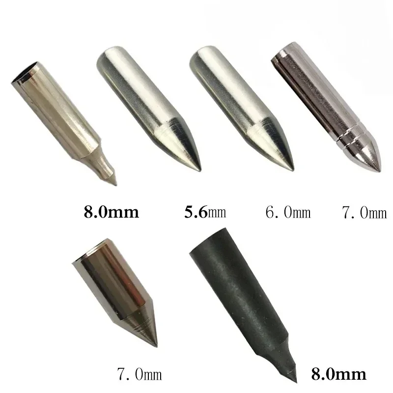 12pcs Archery Arrow Points Field Tips ID5.6 6.0 7. 8mm for Recurve Bow Broadhead Arrowhead