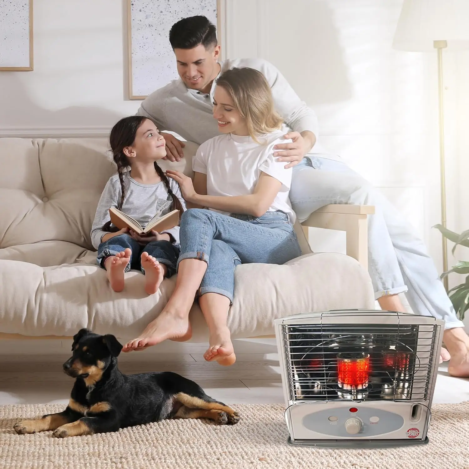 World 10,000 BTU Kerosene Wick Heater with Glass Burner System, Sure-Seat Chimney System, and Removable 1.1 Gallon Fuel Tank, Gr 4