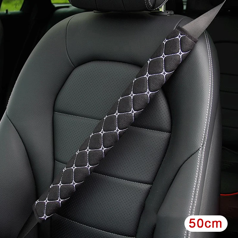 Seat Belt Covers Seat Belt Protector Safety Belt Shoulder Guard Car Seat Belt Accessory 1PC 30/50CM Soft Motor Truck lengthen Safety Belt Shoulder Protector Car Safety Belt Cover Car Auto Interior Decoration