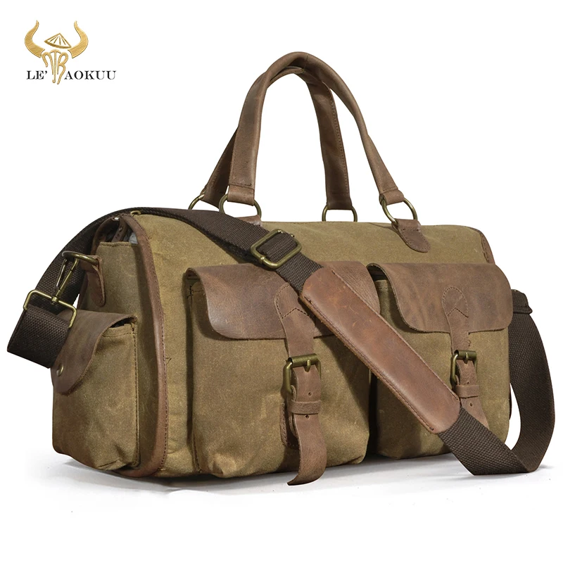 

Canvas + Genuine Leather Business Briefcase Bag Design Travel 14" Laptop Attache Case Tote Portfolio Bag For Men Male 1097