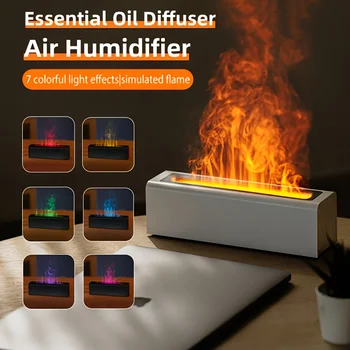 2025 New Flame Aroma Diffuser 7-Colors Flame Ambiance Two Color Options Three Timer Settings Ideal For Indoor Humidification 1