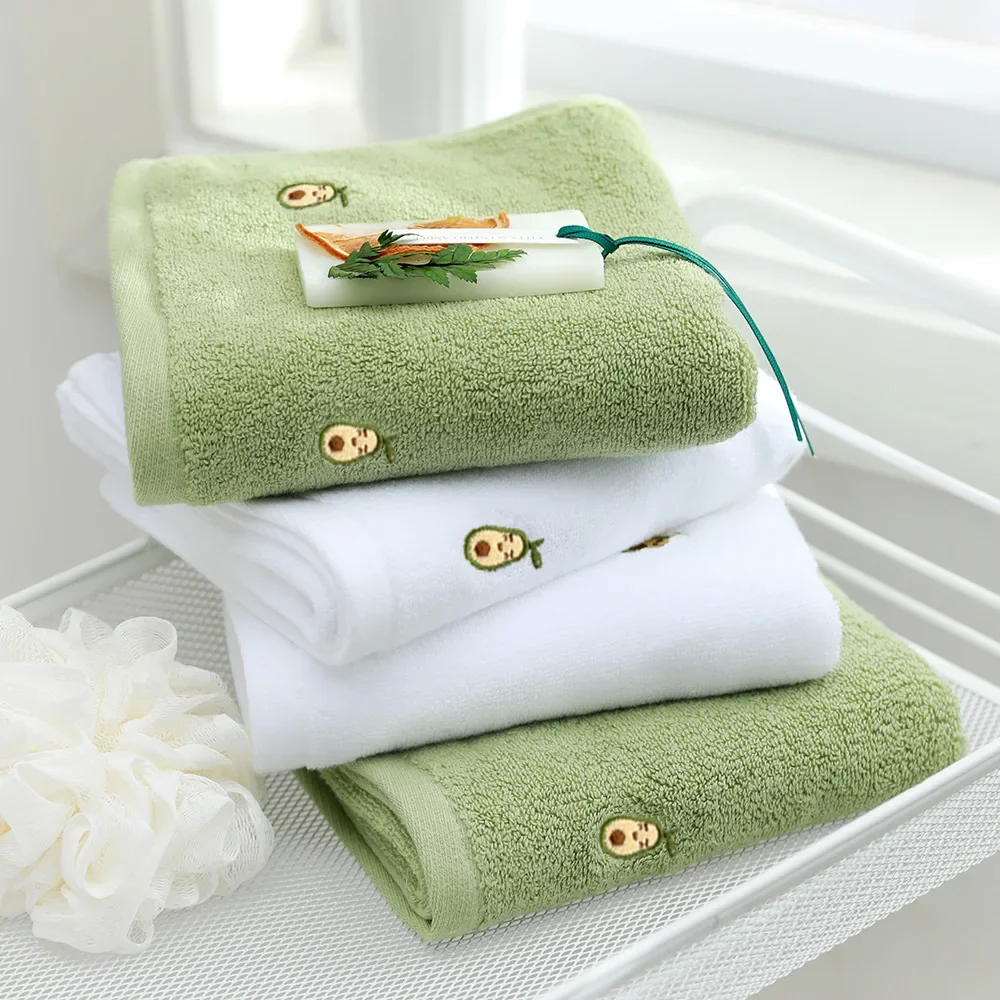 

Towels Bathroom Full Embroidered Avocado Cotton Hand Towel Net Red Cotton Face Towel Adult Soft Absorbent Embroidery Bath Towel