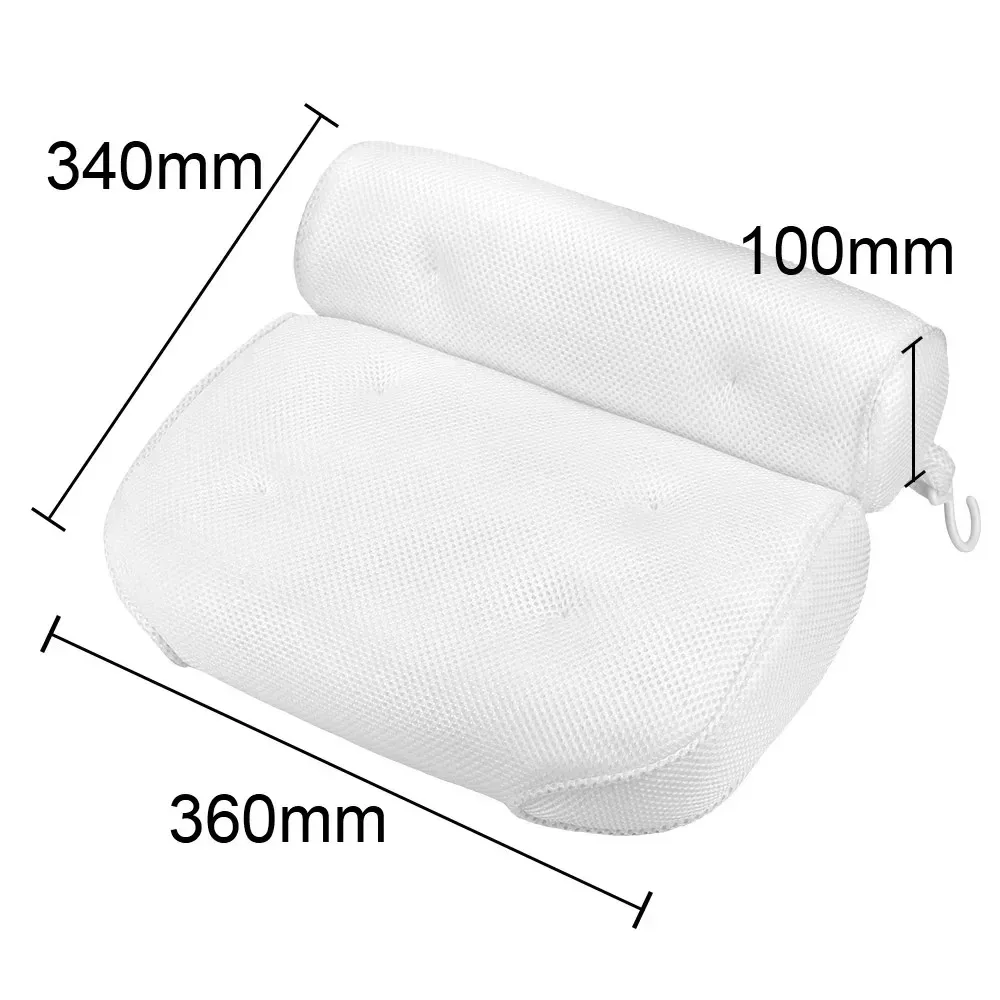 Almohada de bañera para SPA, accesorios de baño, reposacabezas, soporte antideslizante para cuello, cabeza y espalda con malla de aire