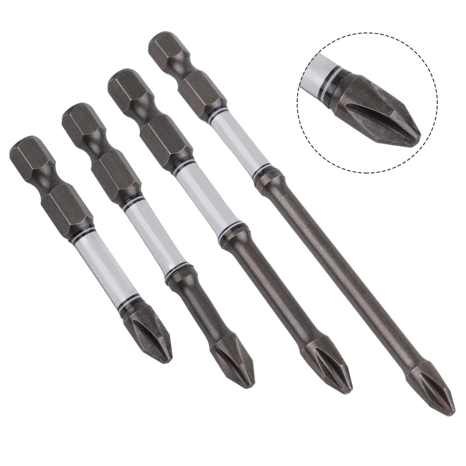 

4pcs PH2 50-100mm Impact Bits Cross Screwdriver Bit Hex Shank Screwdrivers Bit Magnetic Alloy Steel Bit For Electric Drills Tool