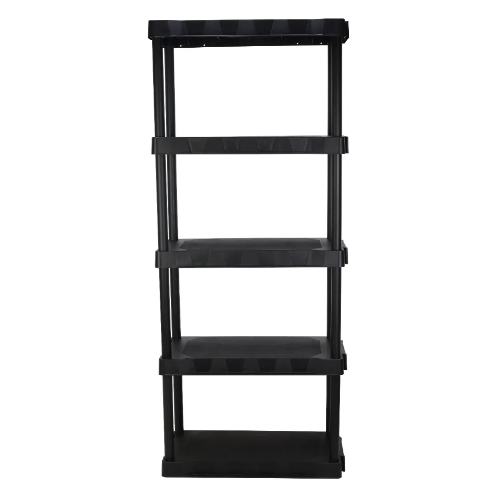 

Hyper Tough Plastic 5-Tier Storage Shelf Unit 68.8"H x 30"W x 13.88"D, 350lb Total Capacity, Black