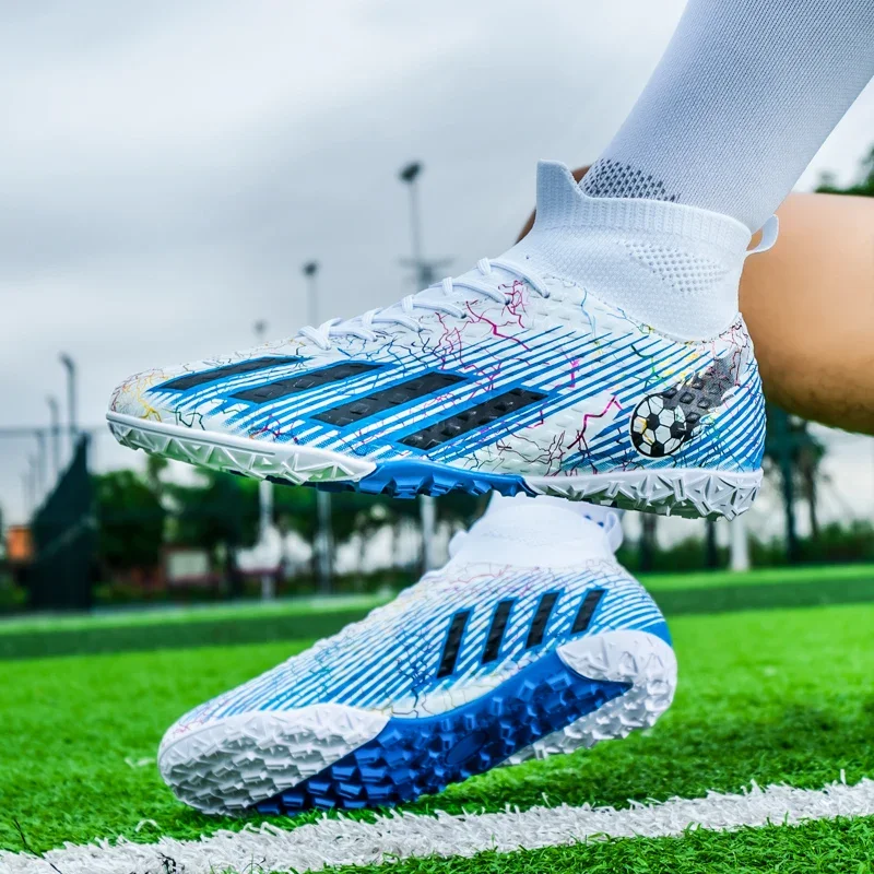 NUOVI Stivaletti alti da calcio per uomo Scarpe da calcio antiscivolo per uomo all'aperto Scarpe da ginnastica da allenamento multicolore in erba_voghion.com