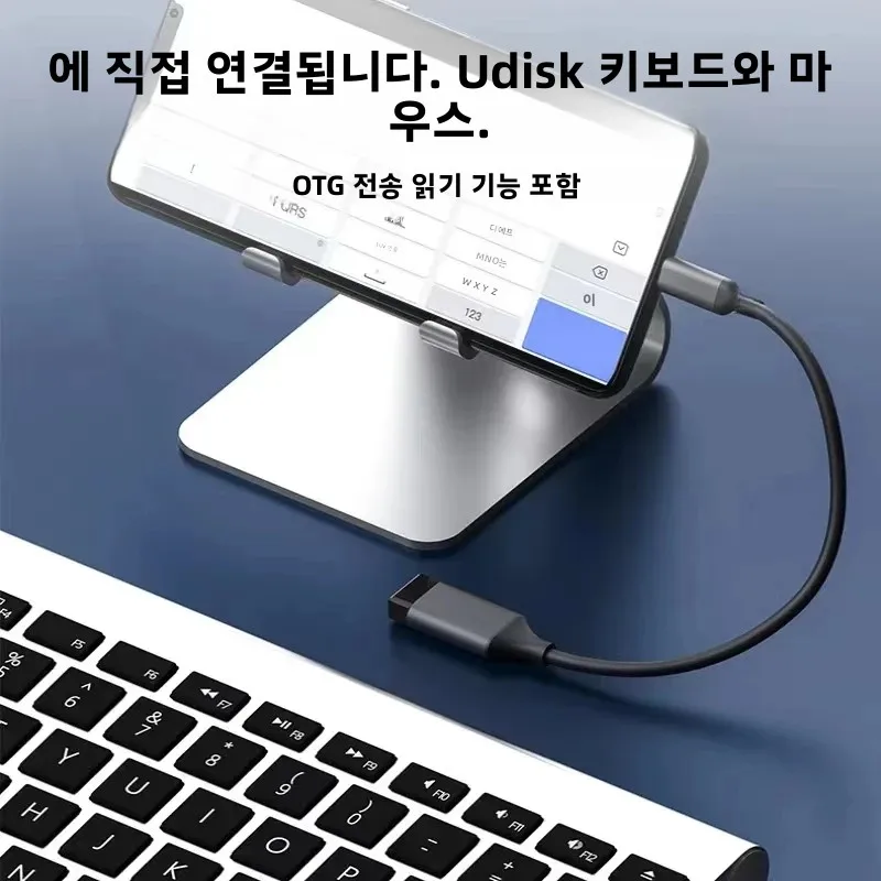 스마트폰 및 태블릿용 고속 USB-C 커넥터 USB 3.0-타입-C OTG 어댑터 케이블 2팩, 휴대폰 어댑터