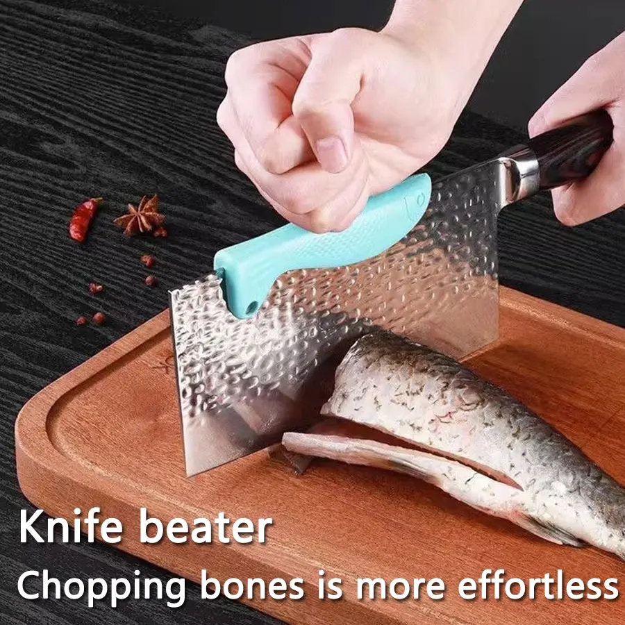 1 Pcs kitchen knife back protective cover, vegetable cutting silicone hand guard, knife cover, bone chopping protector
