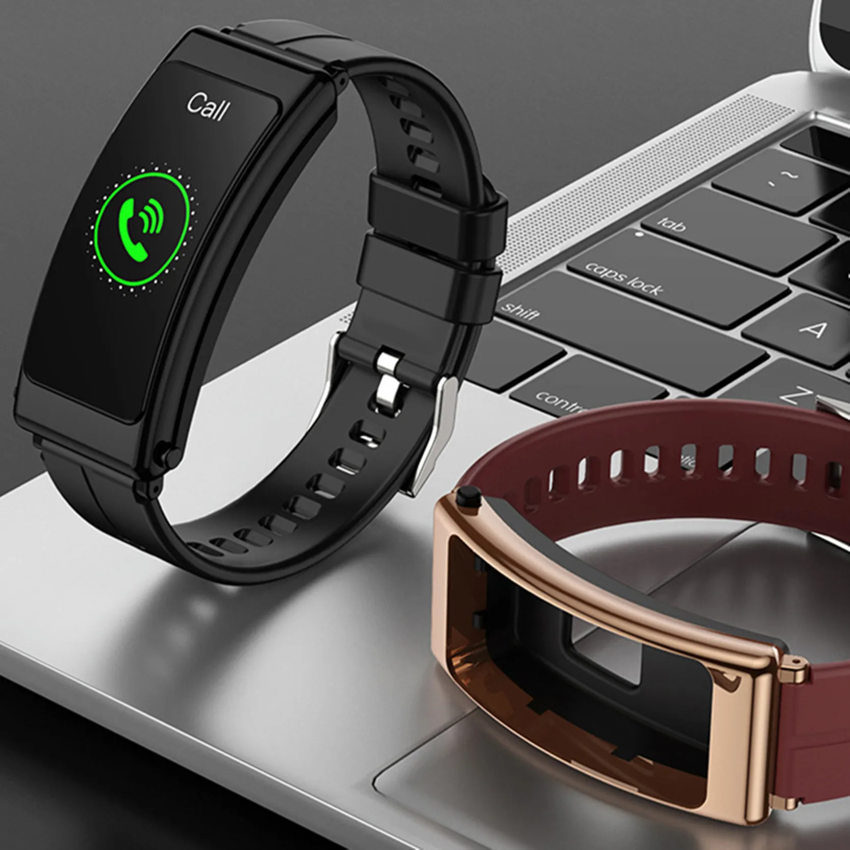 스마트 손목 밴드 블루투스 이어폰, 심박수 수면 모니터링, 통화 음악, 건강 스포츠 팔찌 헤드셋, 시계 컬러 스크린, 2 인 1