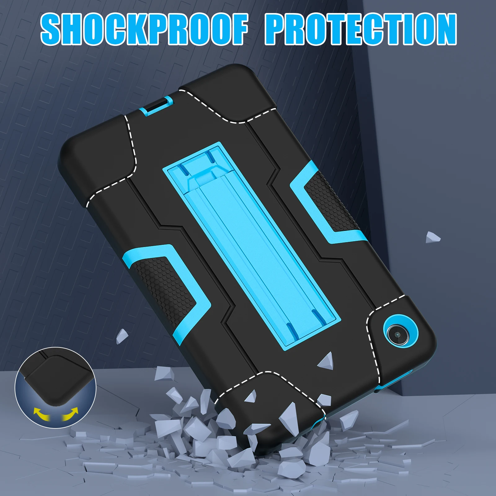 Shockproof Armor Case with Built-in Kickstand - 3-in-1 Protective Shell