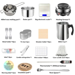 Candle Making Kit with Pouring Pot and Wax Melting Hot Plate - US Plug (Advanced kit)