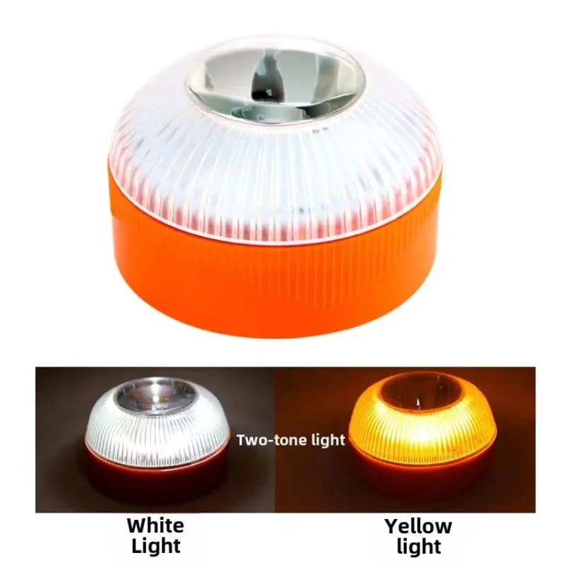 Round Emergency Strobe LED Flashlight Road Accident Lamp Replaceable Battery Waterproof Warning Lamp