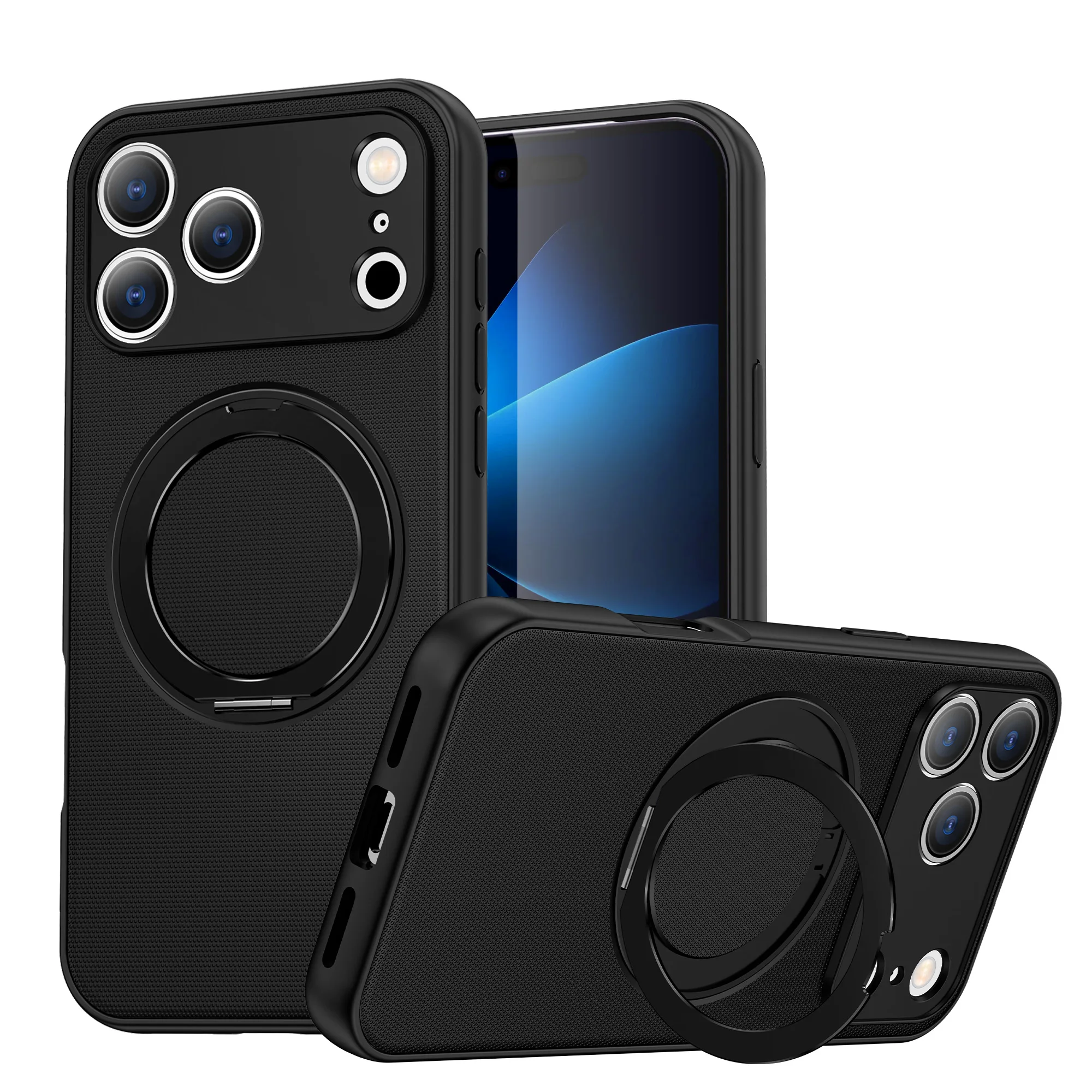 Magnetic Rotating Ring Holder Armor Phone Case with Magsafe Cover