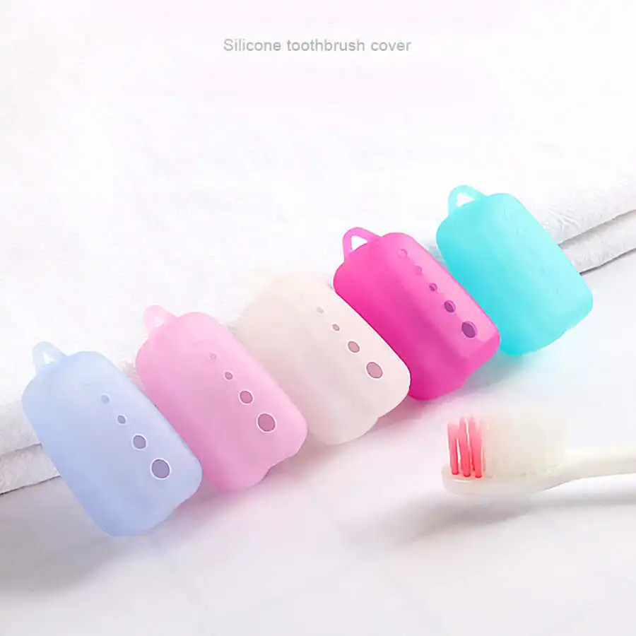 Silicone Toothbrush Head Cover Electric Toothbrush Protective Cap for Home Travel Camping 4 Colors Bathroom Accessories