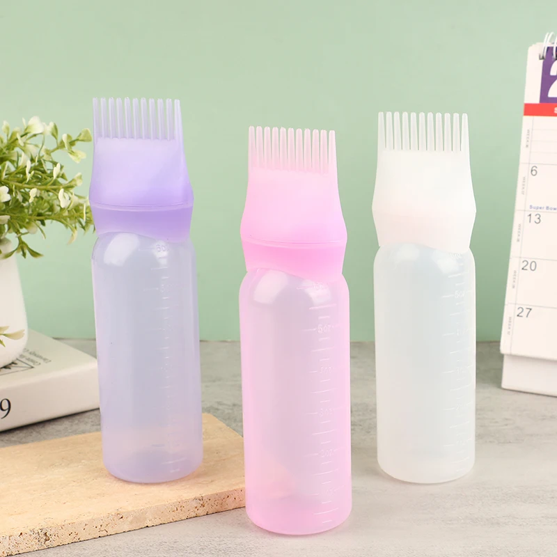 1Pc 120ml Plastic Hair Oil Applicator Bottle Hairdressing Shampoo Bottle Hair Dye Refillable Coloring Styling Tools