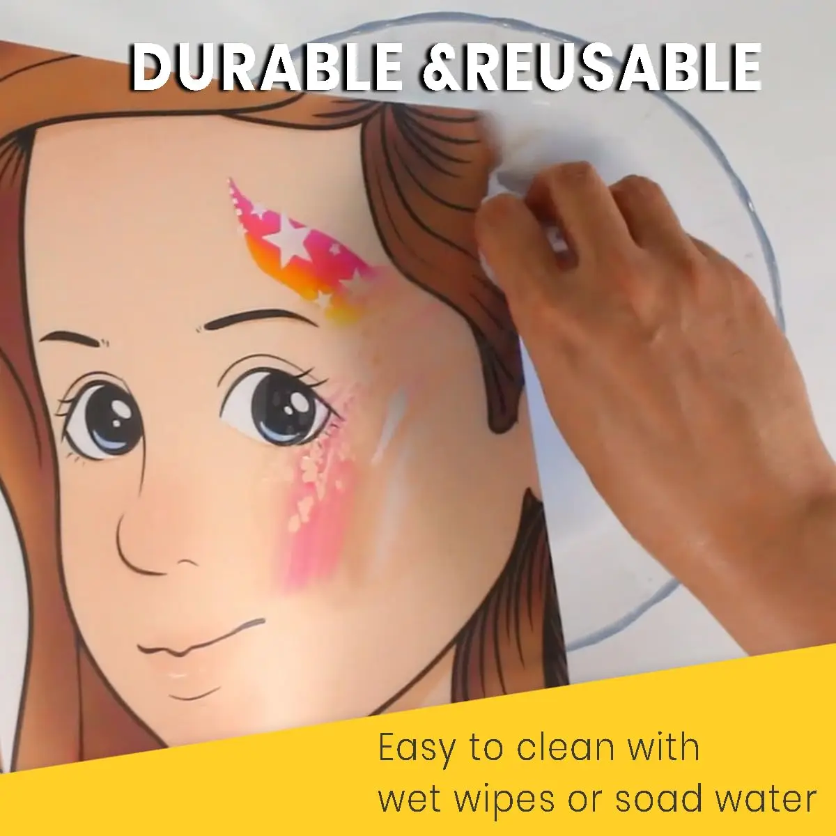 Description Picture 2 of itemPainting practice Template Non toxic and washable Reusable Face Paint Exercise board for Body Art Painting Halloween Party Drawi