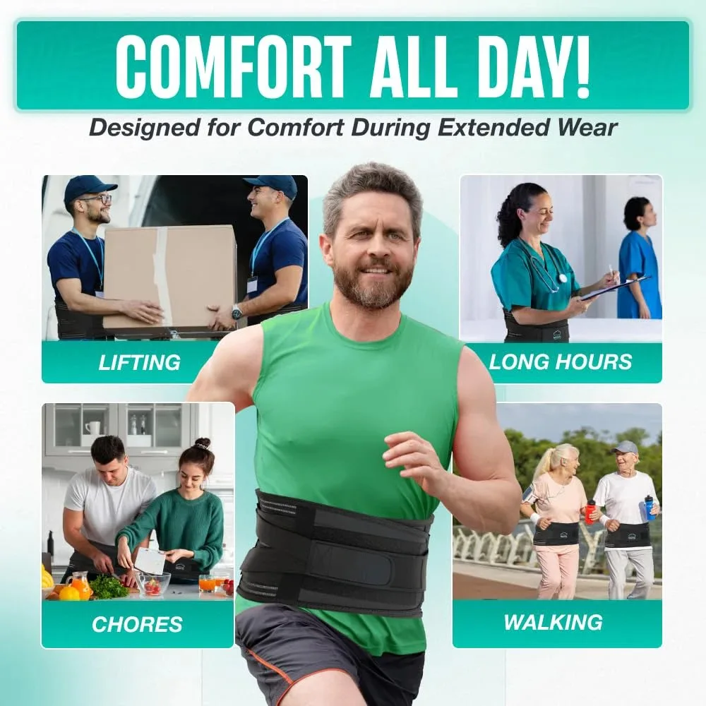 Back Brace for Lower Lumbar Back Sciatica Herniated Disc Scoliosis Back Support Belt with Soft Pad Lightweight Lumbar Support