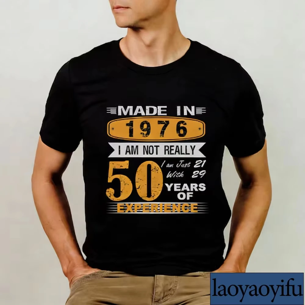 1976 Tee Fiftieth Birthday Shirts 50. Geburtstagsgeschenk-Shirt für Frauen und Männer Vintage 1976 Shirt Geschenk zum 50. Geburtstag Baumwoll-T-Shirts