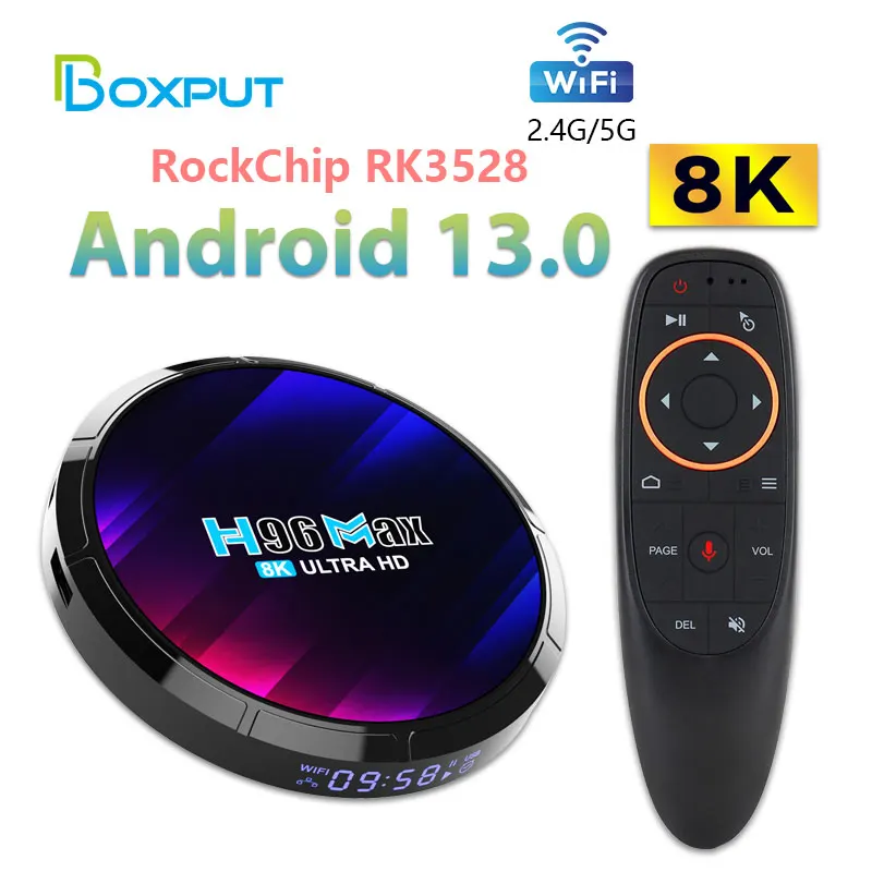 New 2024 H96MAX Android 13.0 TV Box, [4GB 64GB] RK3528 Quad-Core 64bit  Cortex-A53 Support 8K 3D Wi-FI 6 2.4G/5.8G BT 5.0 HDR Android Box