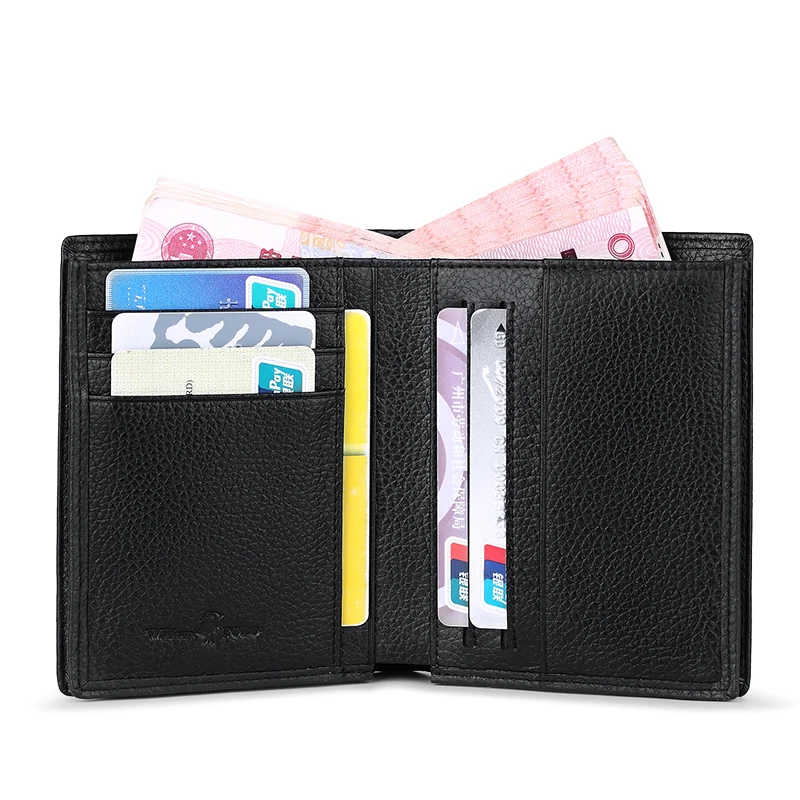 Genuine Leather Men Wallets Brand Luxury RFID Bifold Standard Wallets Coin Purse Business Card Holder Wallet Luxury brand 5