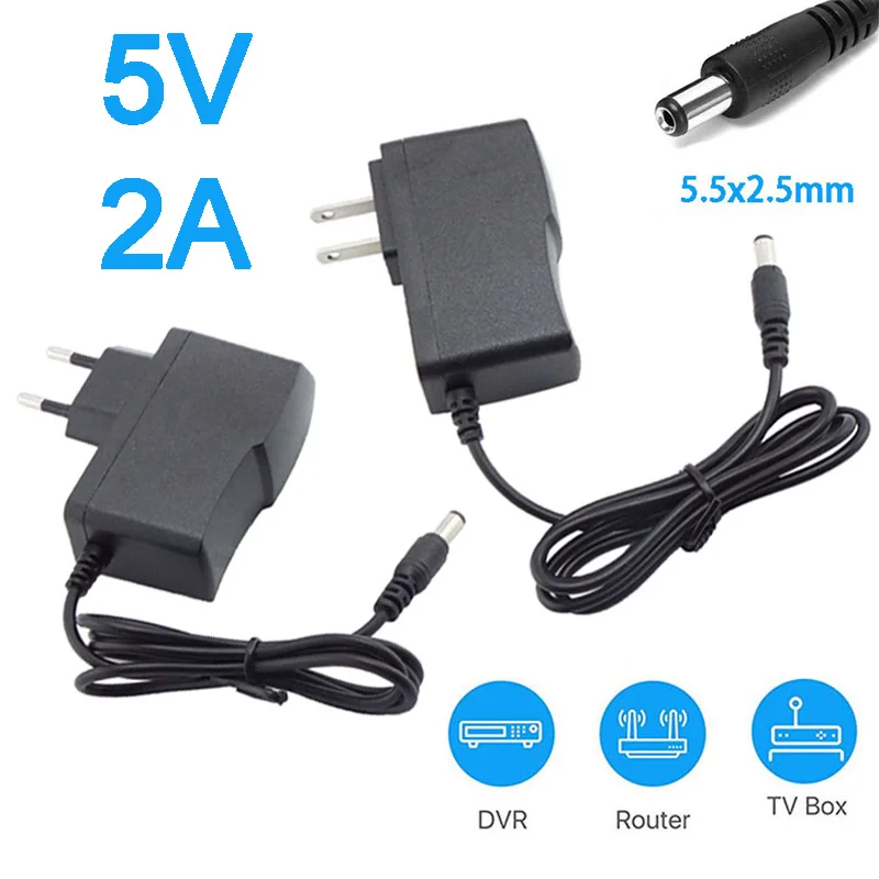 5v 2a 100v-conversor do adaptador da fonte de alimentação da c.c. de 240v para o interruptor do carregador do cctv da luz de tira conduzida eua/plugue da ue