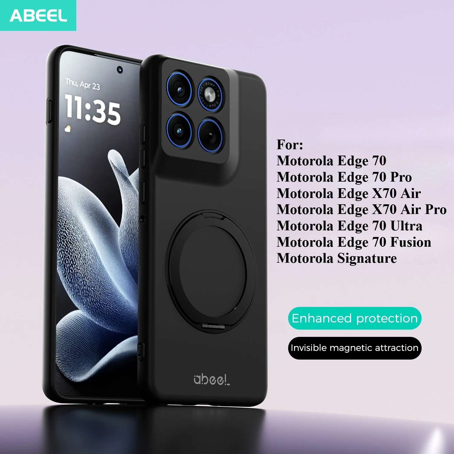 Premium Silicone Magnetic Stand Case - Skin-Feel Liquid Silicone Cover