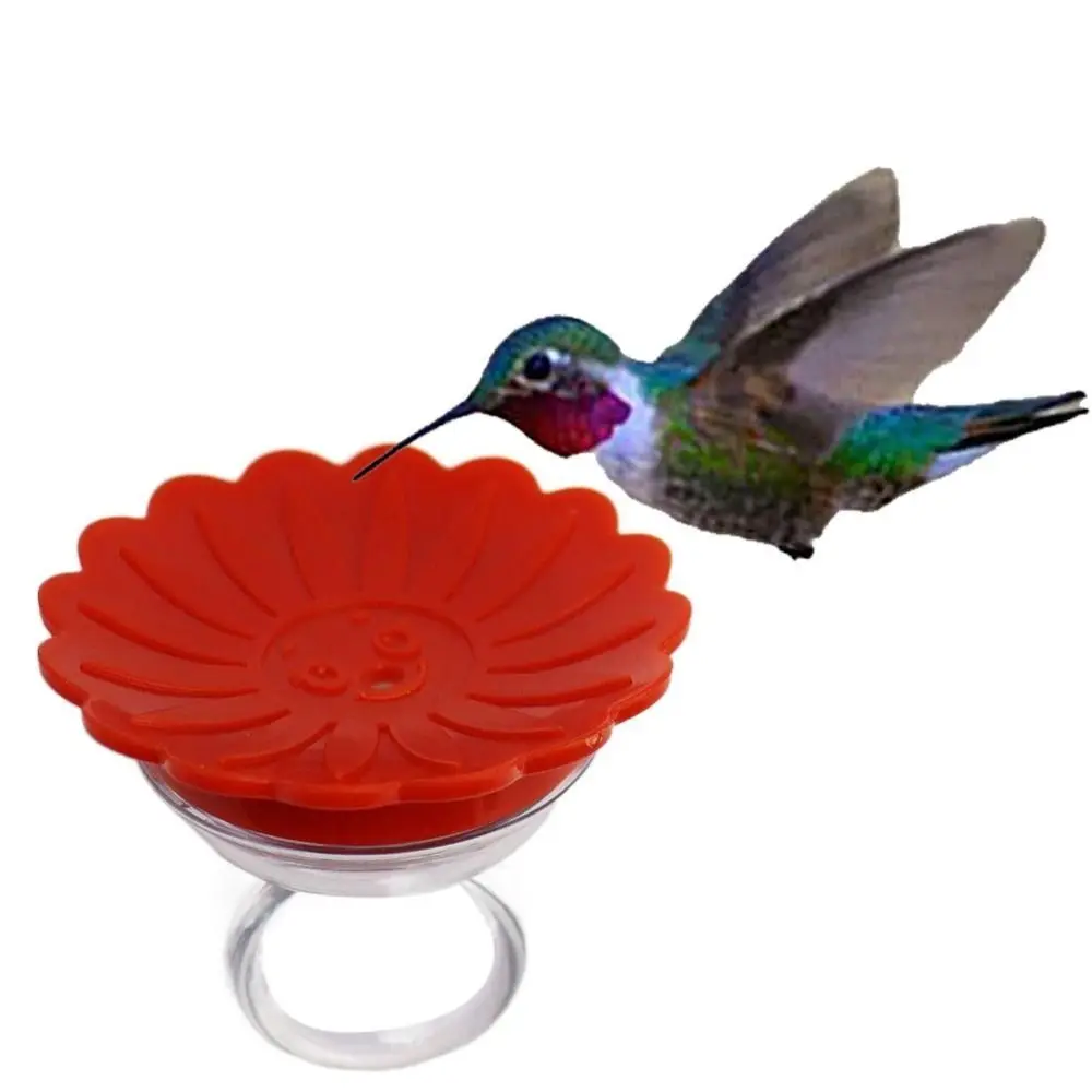 1Pc Creative Birds Water Feeder With Ring Handheld Flower Shape Hummingbird Drinker Practical Portable Plastic Bird Accessories