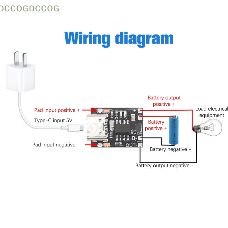 보호 보드가 있는 1A 3.7V4.2V 충전기 모듈 유형-C 초소형 리튬 배터리 충전 보드