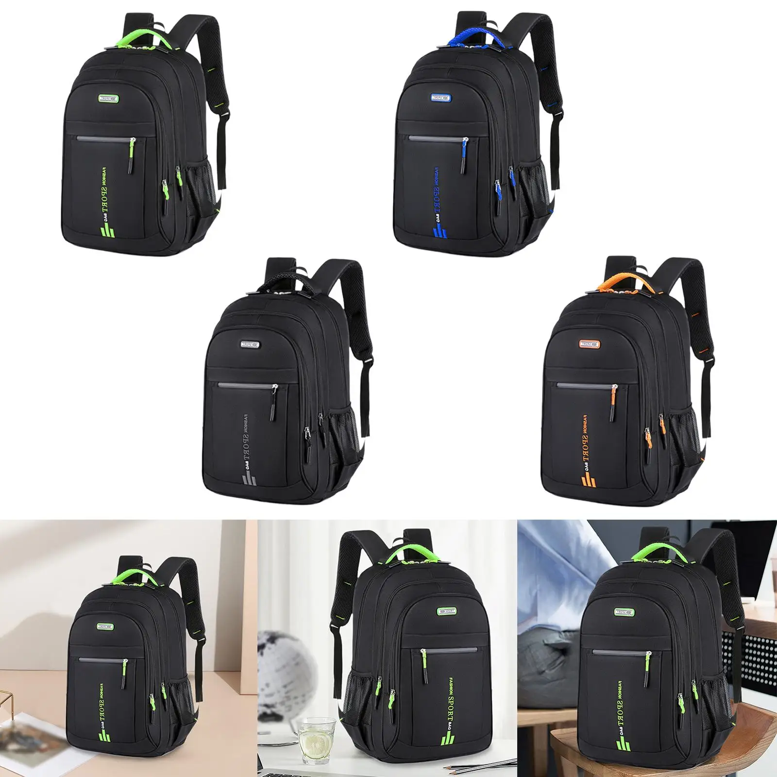 Laptop Backpack Nylon Lightweight Multifunctional Waterproof Rucksack for Overnight Travel Outdoor Sports Weekender Hiking