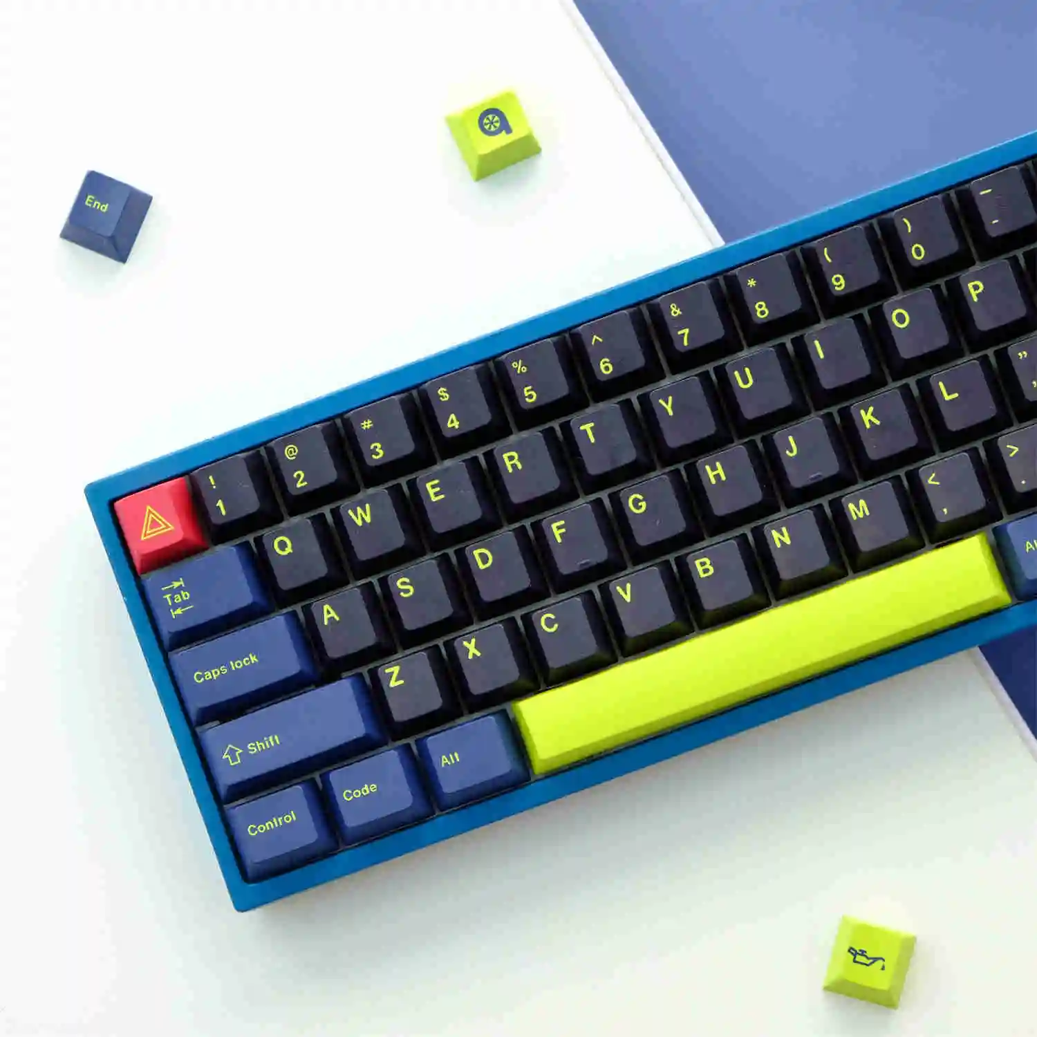 Chaves Conjunto Gmk Noite Corredor Keycaps Pbt Tintura Sublimação Chave Tampões Cherry Perfil Keycap para Keychron q1 q2 k2 Anne Gk64 Poker 129 - Imagem 5