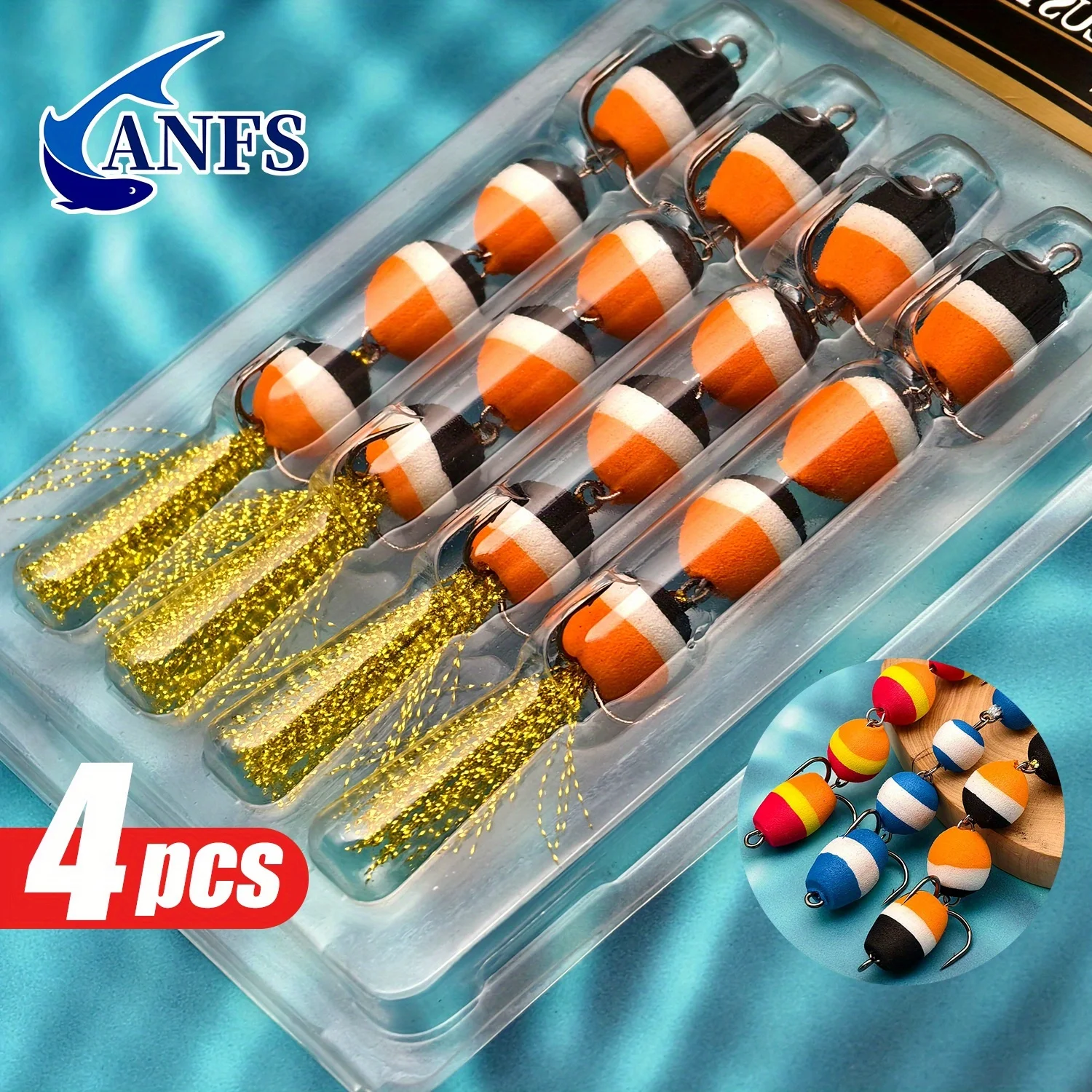 Kit 4 méthodes flottantes carpe avec hameçons, feeder et leurres EVA pour silure