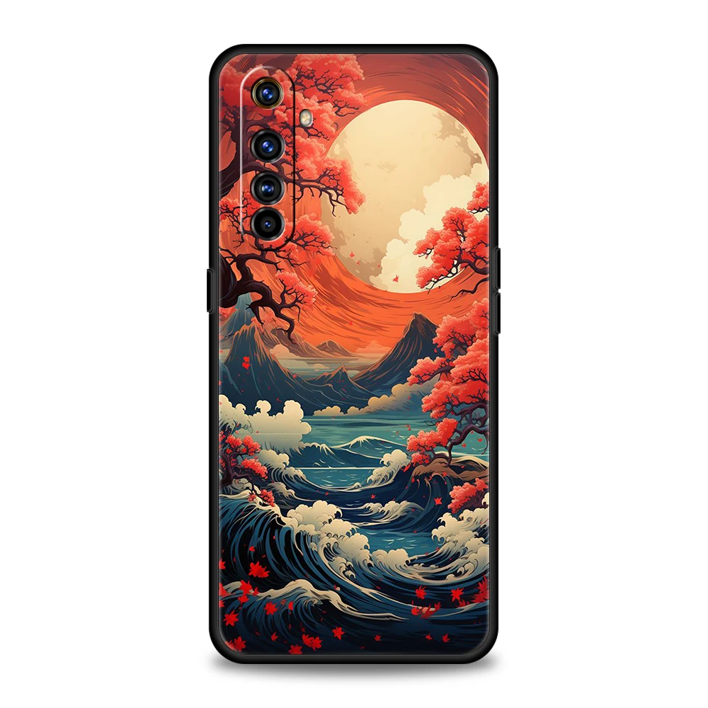 Shockproof Silicone Phone Case with Landscape Painting Design