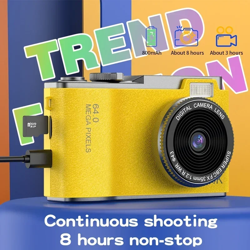 GlowMartCustomizable New Mini CCD Children's 4K HD Photo New Children's Student Portable Digital
