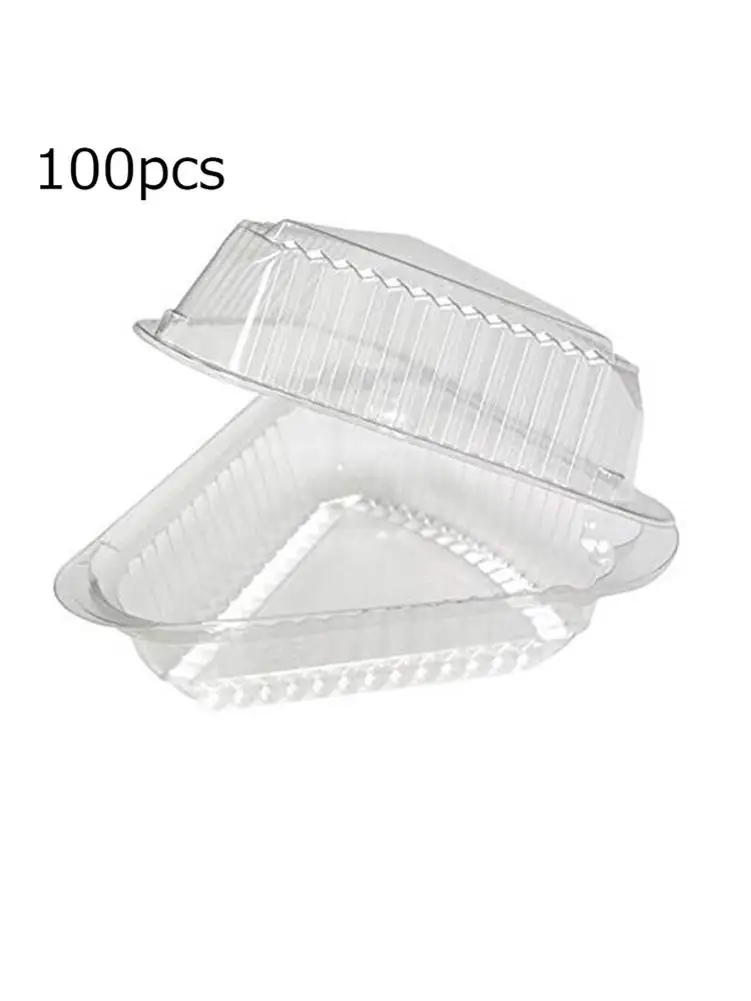 100pcs Plastic Food Bakery Takeout Container Dessert Container Plastic